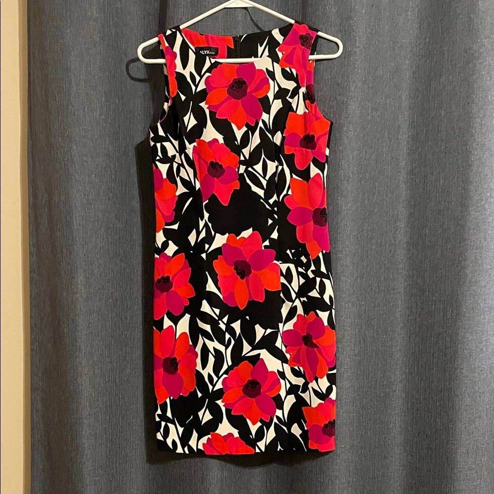 Alyx Black and Pink Floral Mini Dress